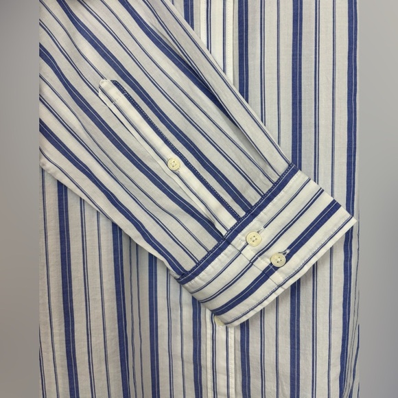 NEW Untuckit Pinot Perse Shirt 16 Striped Blue White Long Sleeve Button Up 0970 - Picture 2 of 8